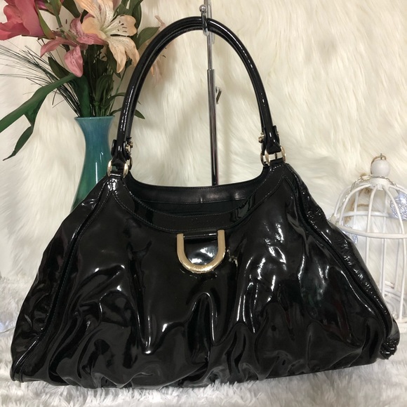 Gucci Accessories - GUCCI ABBEY BLACK PATENT LEATHER